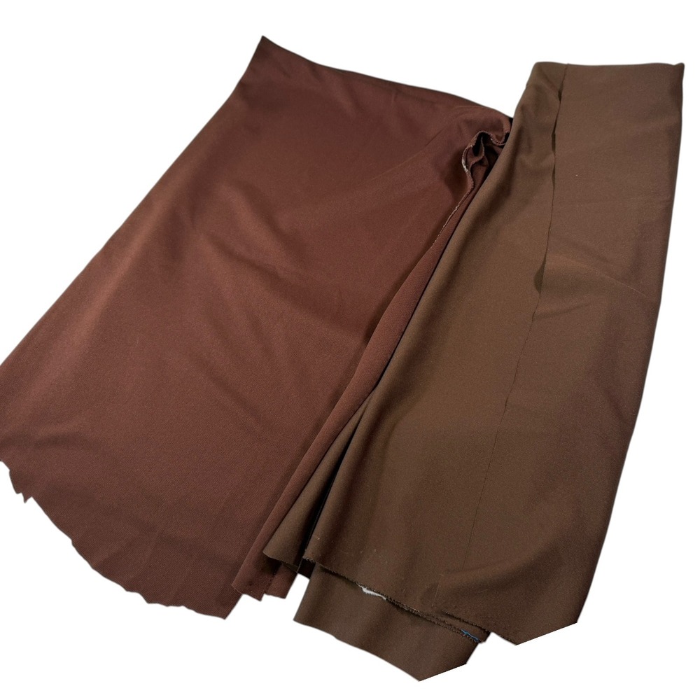 Brown Fabric Remnants Textile Lot DIY Crafting Earthcore Minimalist 2 Pieces - Picture 3 of 4